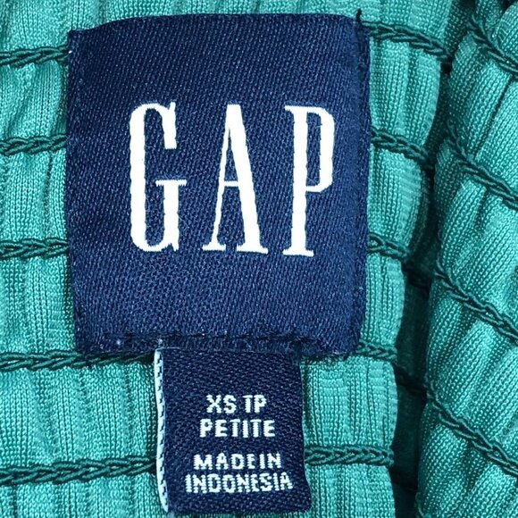 GAP Forest Green Smocked Velvet Long Sleeve Mini Dress Size  XSP - Picture 6 of 13